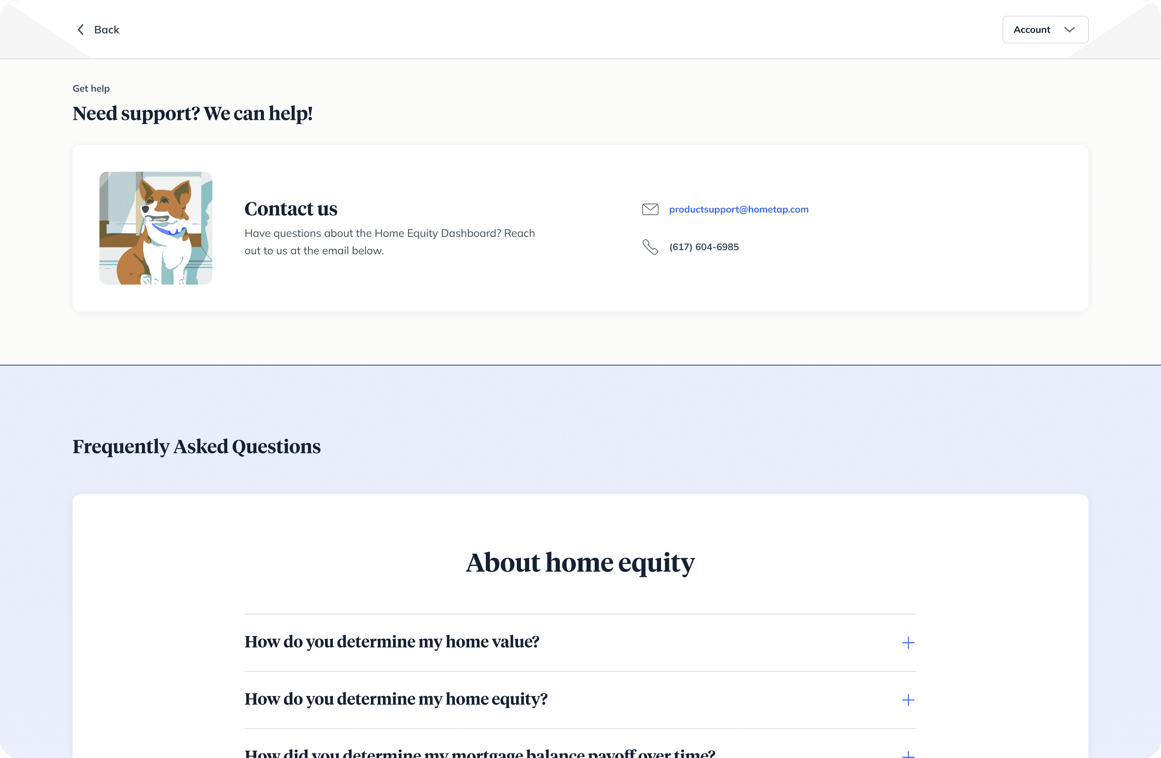 account page